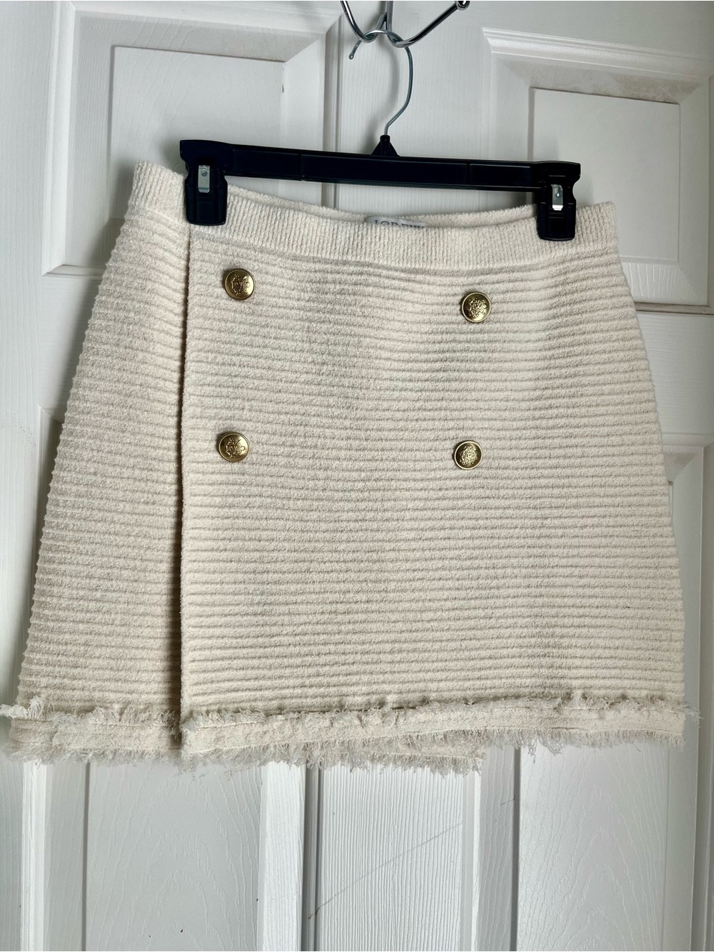 J.Crew Women’s Textured Ivory Button-Front Mini Skirt Set